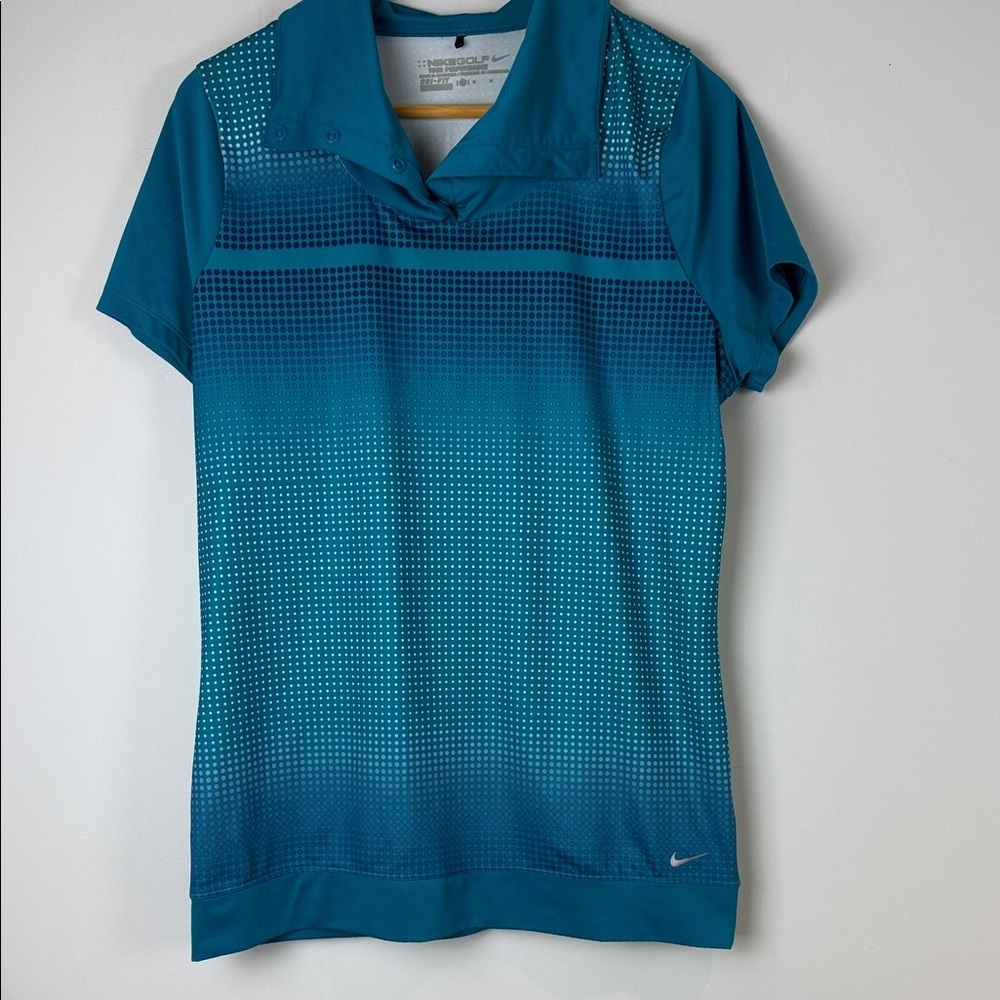 Nike Women's Golf Polo Blue Dri Fit Stay Cool